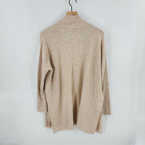 Design History Pure Cashmere Open Front Cardigan Sweater Beige Size L Elevated - Picture 2 of 7